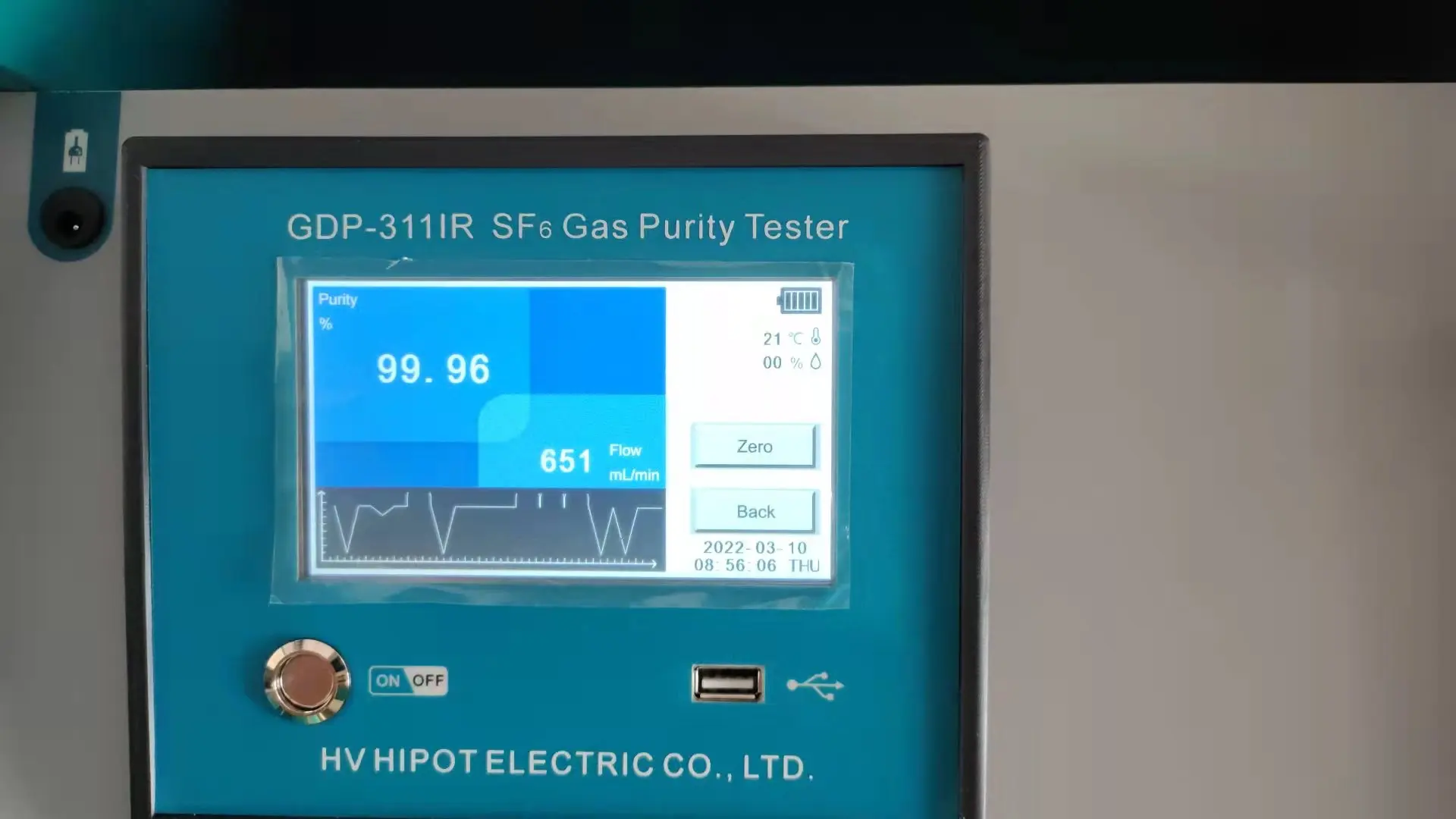HVHIPOT GDP-311IR SF6 Gas Purity Tester (IR Method) Portable Gas Purity Analyzer