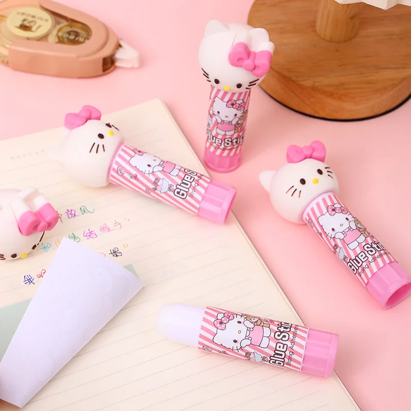Wholesale Student School Stationery Kuromi Solid Glue Cute Mini Glue Stick KT Anime Solid Glue Stick for School Supplies