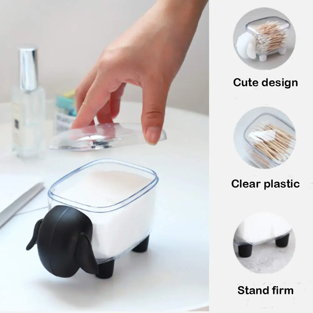Acrylic Cotton Ball Holder Containers Storage Organizer Set Bathroom Vanity Storage Canister Qtip Holder Dispenser Plastic PS