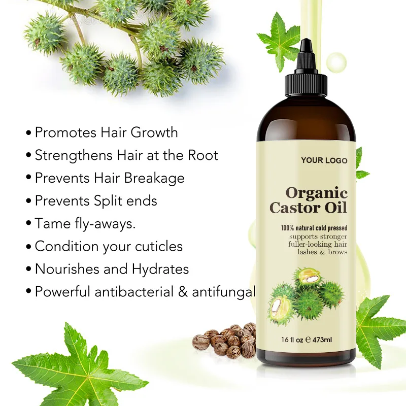 Best Selling Natural Organic Castor Oil large bottled hair care essential oil anti-hair loss promotion hair growth strengthening