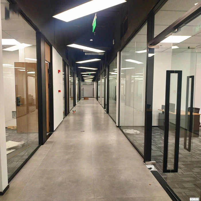2022 Meeting Room High Partition Aluminium Frame Wall Slim Modern Screen Office Glass Partition Wall