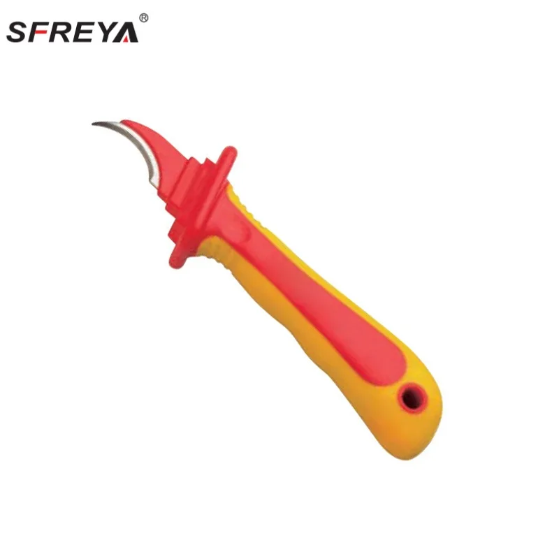 S617A SFREYA VDE 1000V Insulated Insulation tools double color Hook Blade Cable Knife cutter