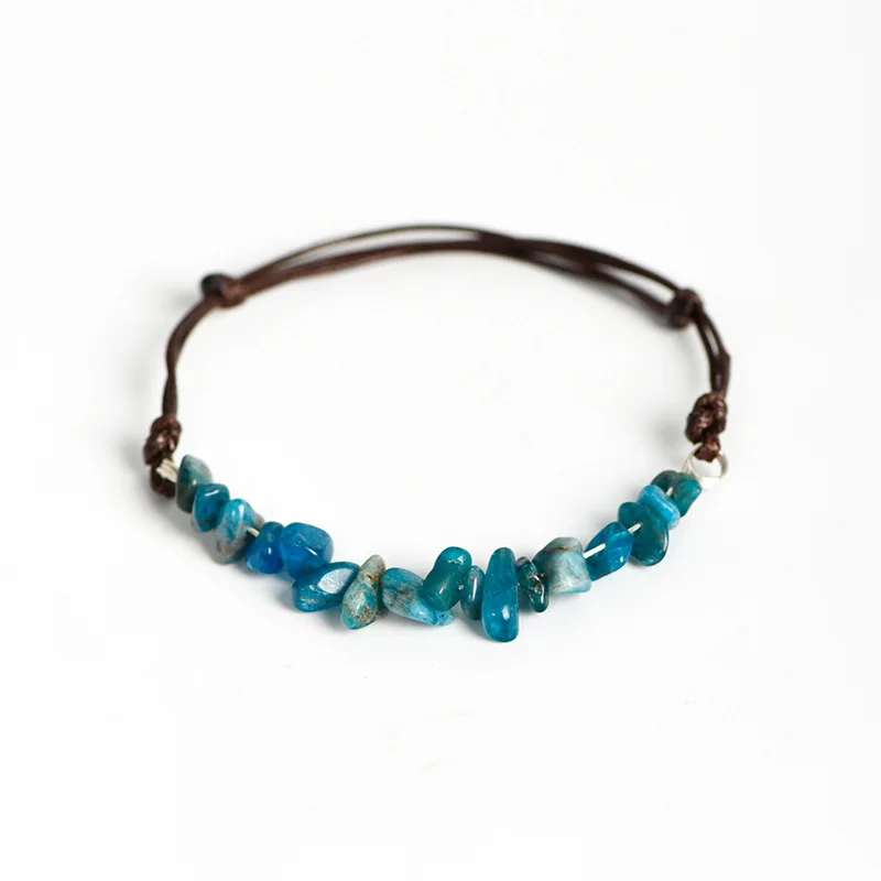 Fashion Women New Hot Natural Chip Stone adjustable Wax Cord Bracelets Thanksgiving day Mom Gifts Inexpensive gemstone Bracelets