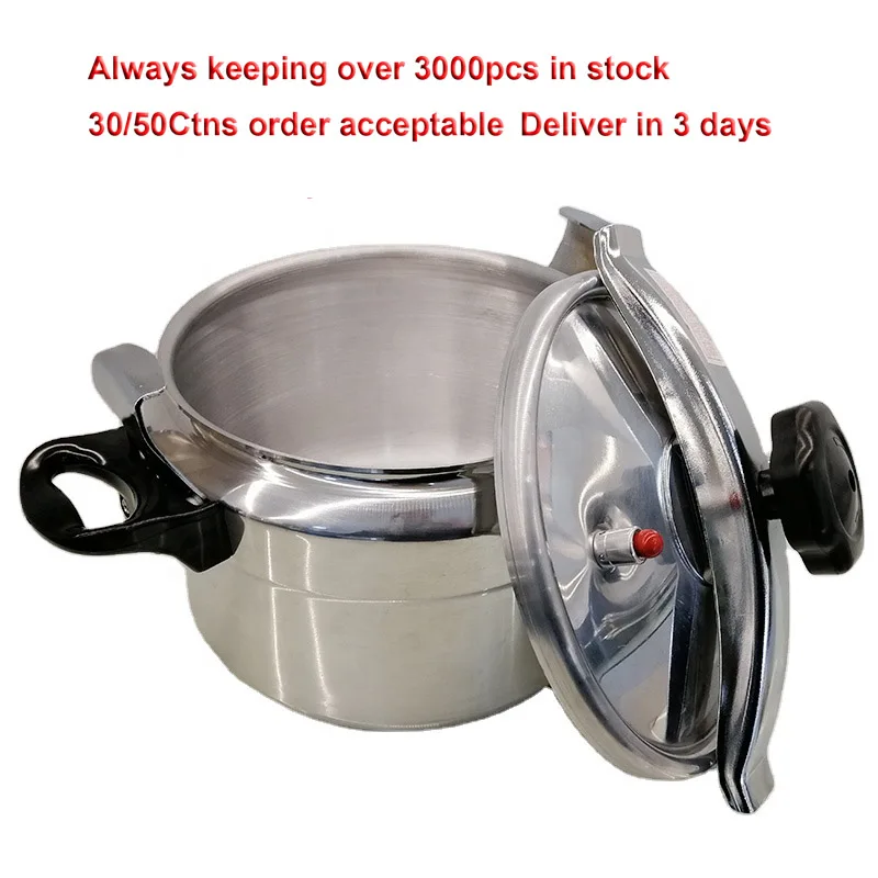 7L Aluminum Pressure Cookers Polishing Surface Explosion Proof Bakeliter Handle Multiple Safety Devices Gas Cooker
