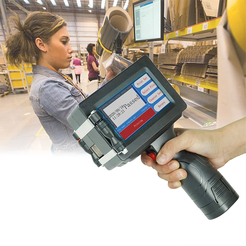 Intelligent Factory Price Inkjet Printer 12.7mm Mini Printer Printing Machine Hand Jet Printer for Price Tag/Label