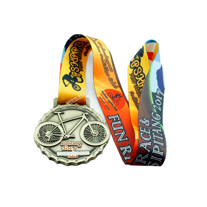 Customized With Tapes Anti 3D Sport Old Logo All Day Metal Gold Mtb Sports Medal Medals