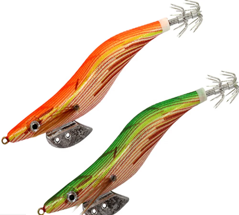 Squid Jig Hard Fishing Lures Shrimps Prawn Luminous Tail Glow in Dark