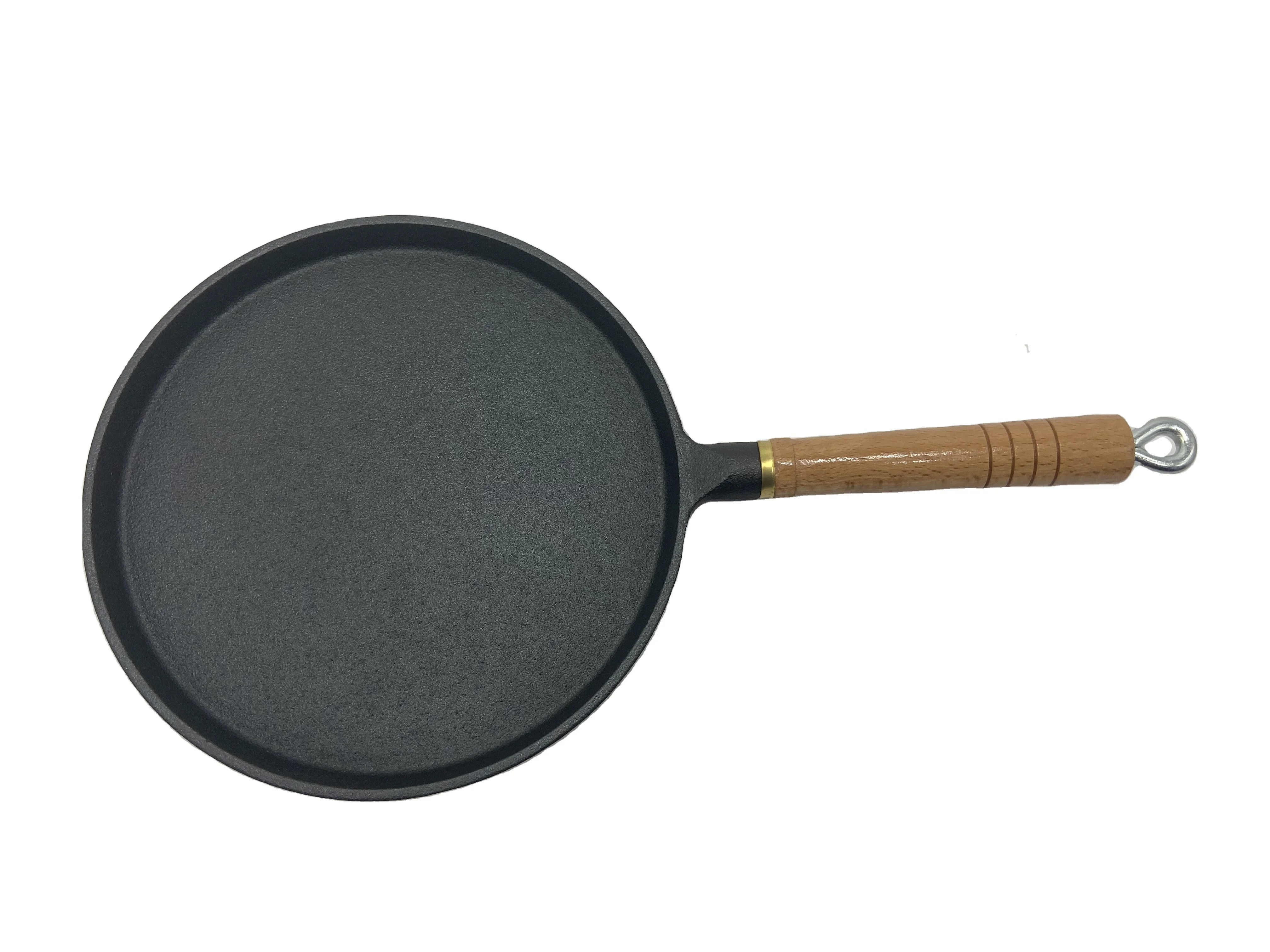 Best sale pre seasoned cast iron frying pan with wooden handles frying pan vegetable oil skillet
