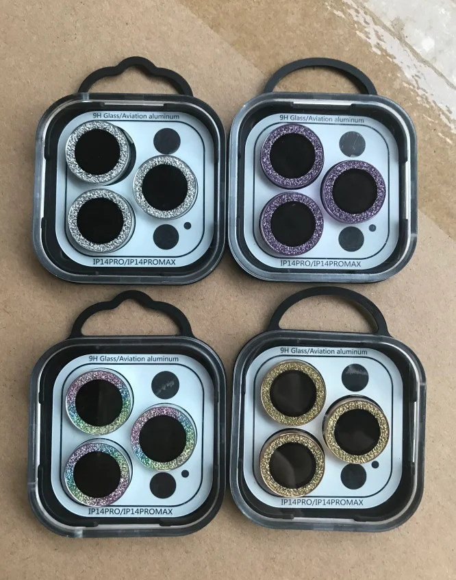 Anti Scratch Bling For iPhone camera lens glitter protector film for iphone 14 13 pro max tempered glass protector de camara