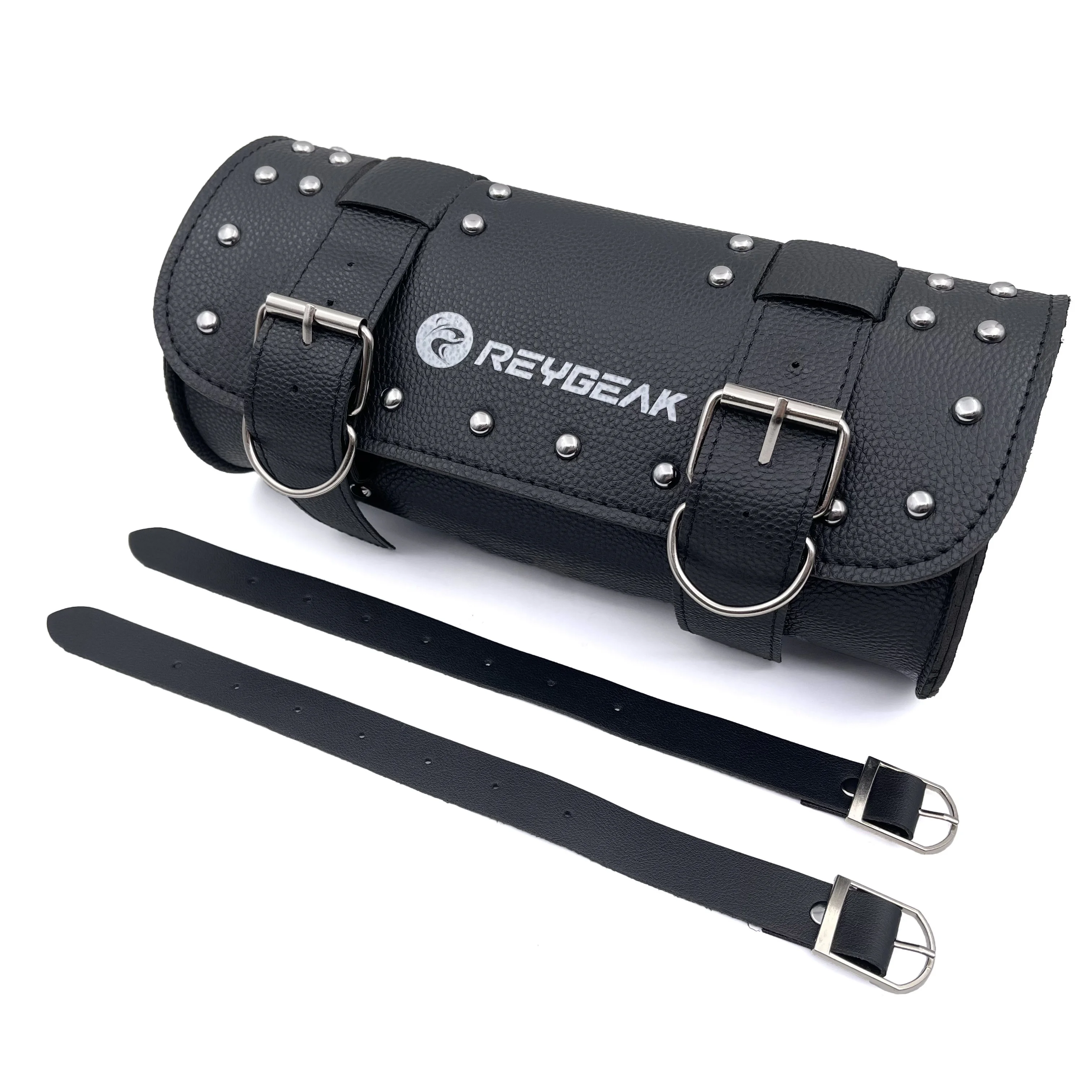 REYGEAK Motorcycle Universal Nail Round Barrel Storage Tool Pouch Handle Bar Bag For Harley Honda Riding Bags