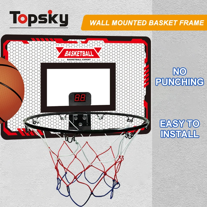 Newest Mini Training Home Plastic Basketball Hoop Kit Indoor Basketball Hoop With Electronic Scoreboard Sports Toys For Kids