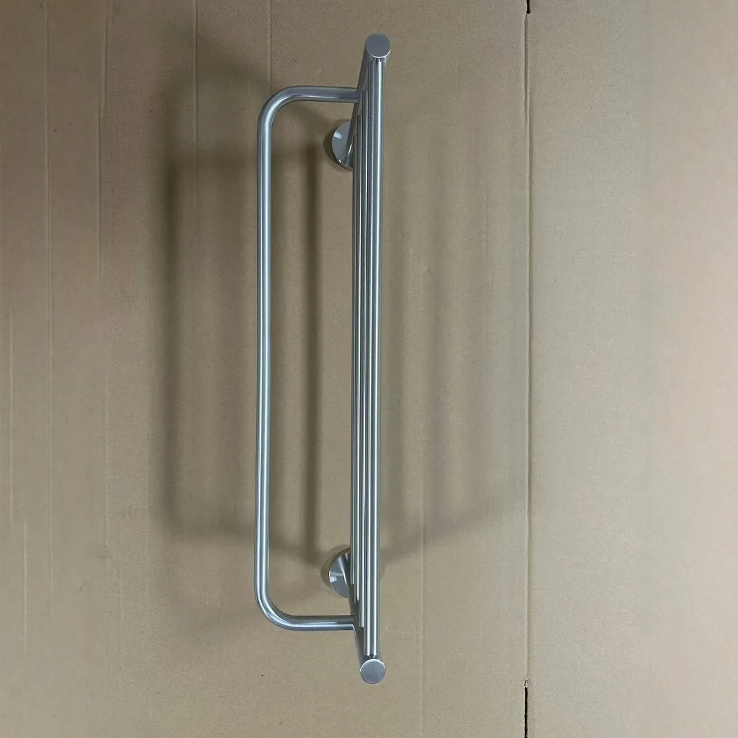 Custom Processing 304 Stainless Steel Double Black Towel Rack with Heater for Home Bathroom Use