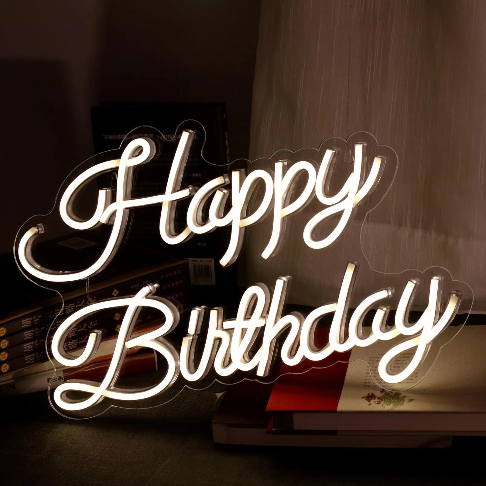 Happy Birthday Neon Sign LED Neon Light Signs USB Powered Happy Birthday Light Up Sign for Backdrop Party Decoration