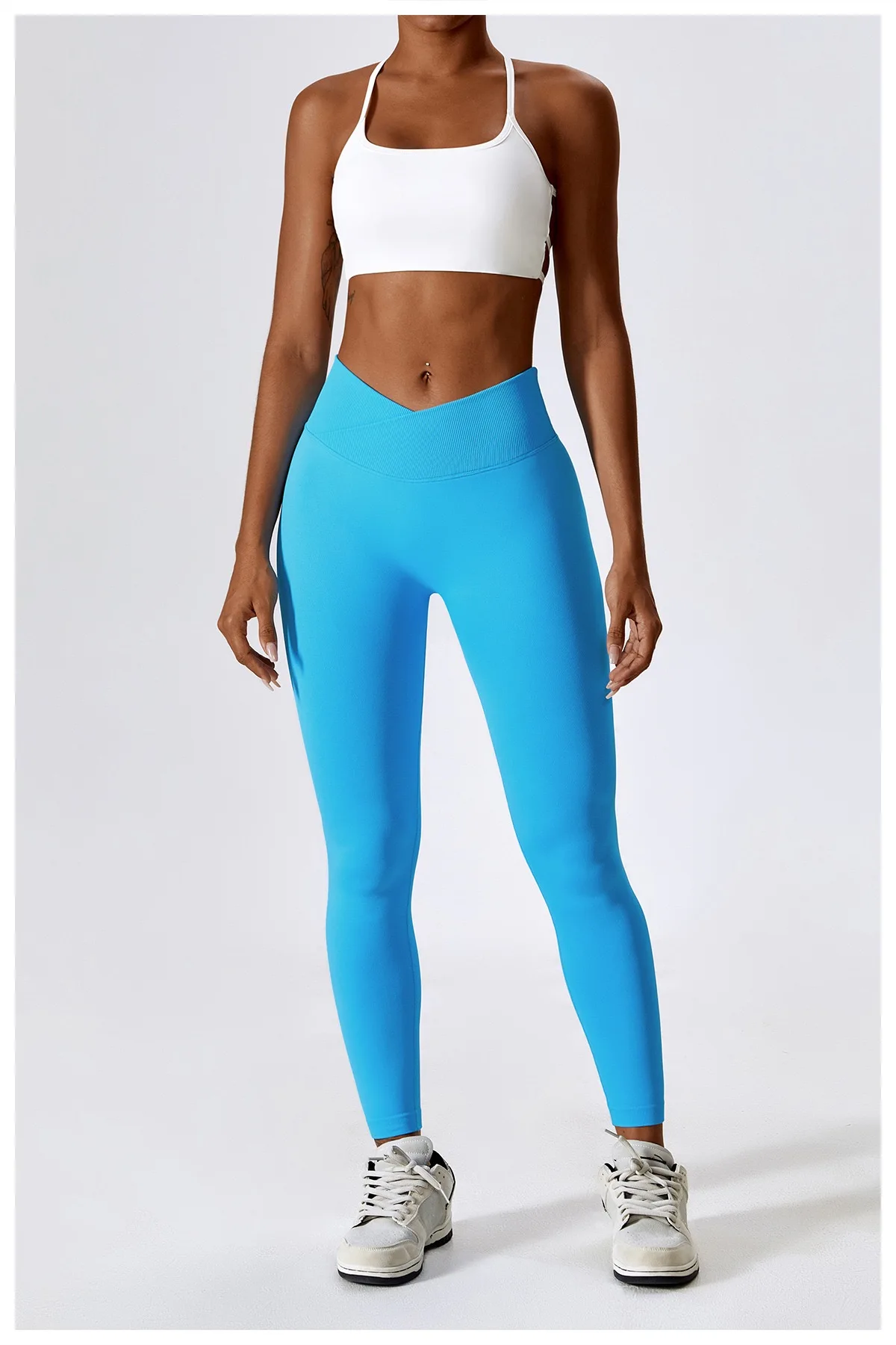 Wholesale High Quality Seamless V Cut High-waisted Butt-Lifting Running Fitness Leggings  Gym Workout Leggings For Women