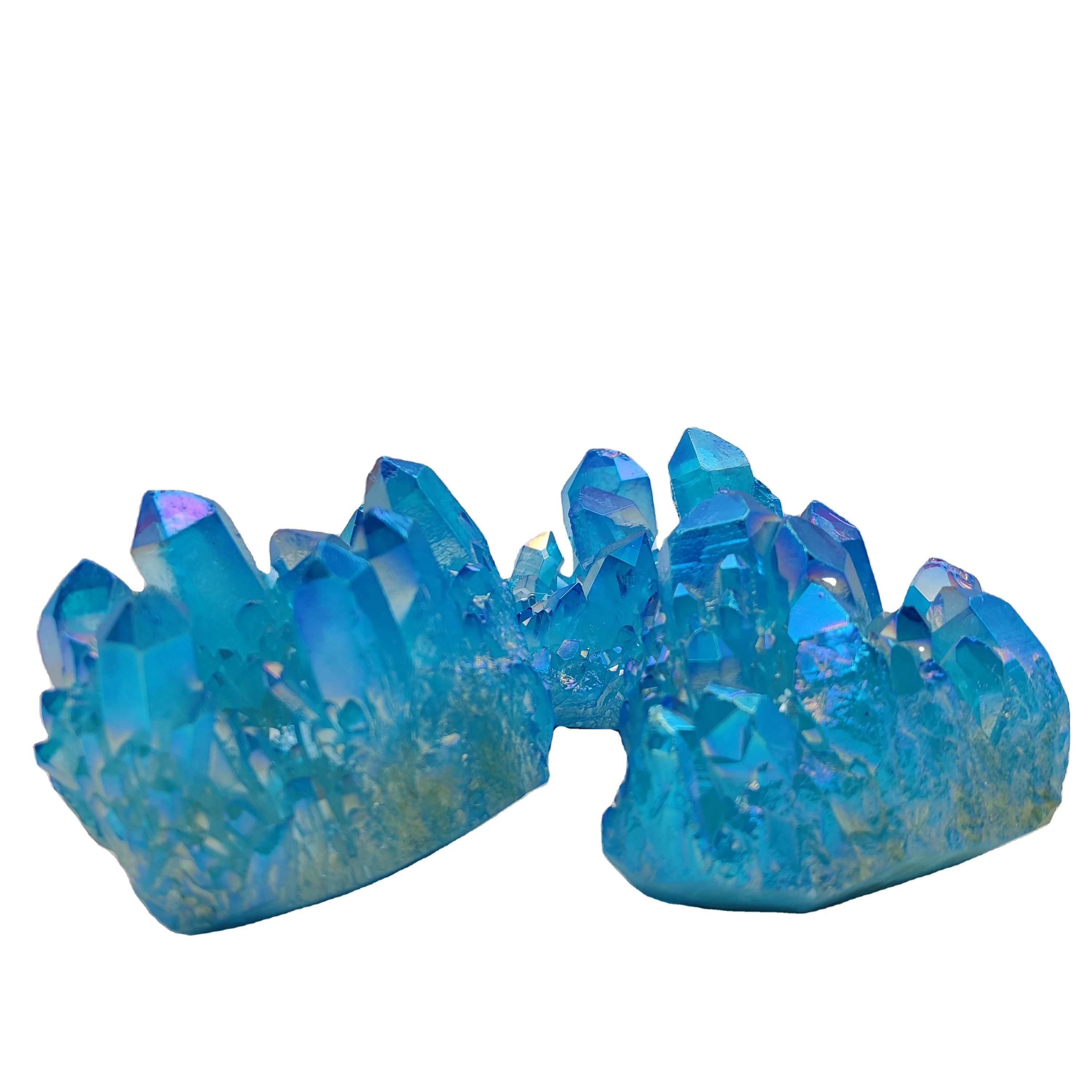 
Wholesale Aura Quartz Cluster Colorful Aqua Aura Crystal For Sale Decorative Crystal Cluster 