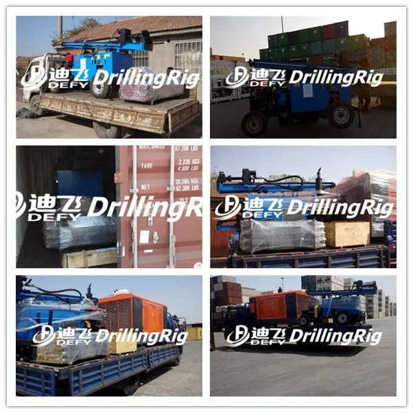 DFQ-100W 100m hydraulic DTH bit geothermal mine drill machine borehole water rock drilling rig
