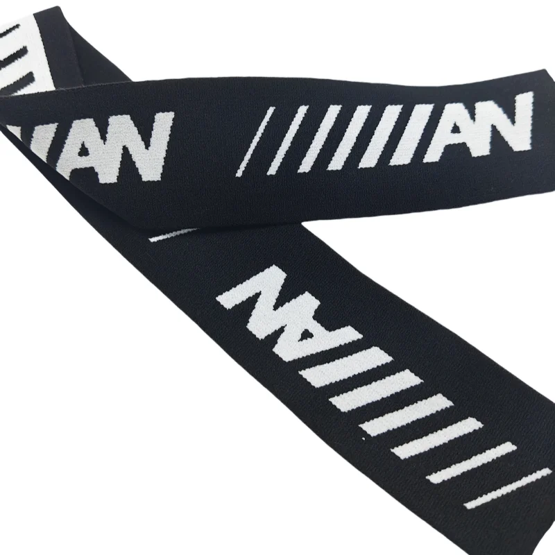 Textile Accessories Custom Logo Pattern Nylon Polyester Jacquard Webbing Elastic Band for Men Underwear Bra Headband