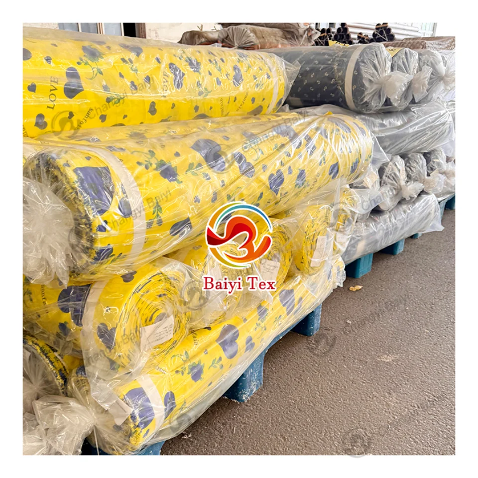 Custom OEM/ODM 130gsm thick peach skin flower design curtain fabric roll textiles fabrics and textiles for African market