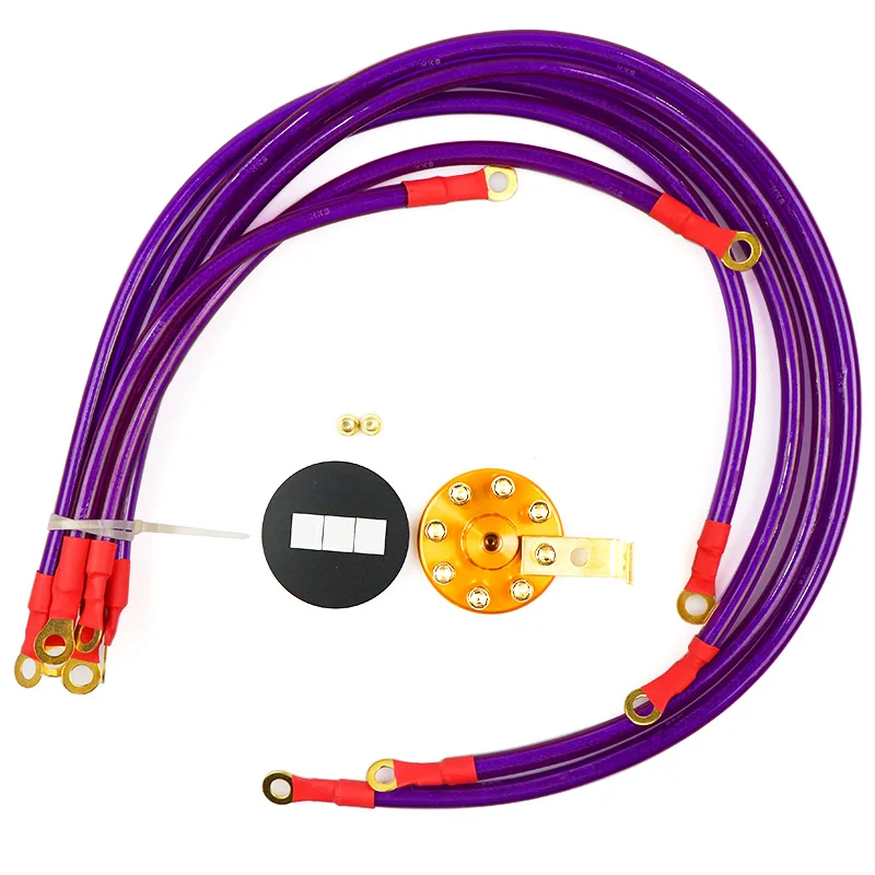 Car Battery Earth Ground Racing 10MM 6 Point Octagon 6 in 1  Grounding Wire Cable Kit System High Quality