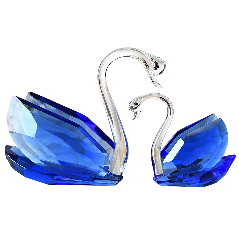 Handmade wedding souvenir crystal lovers swans