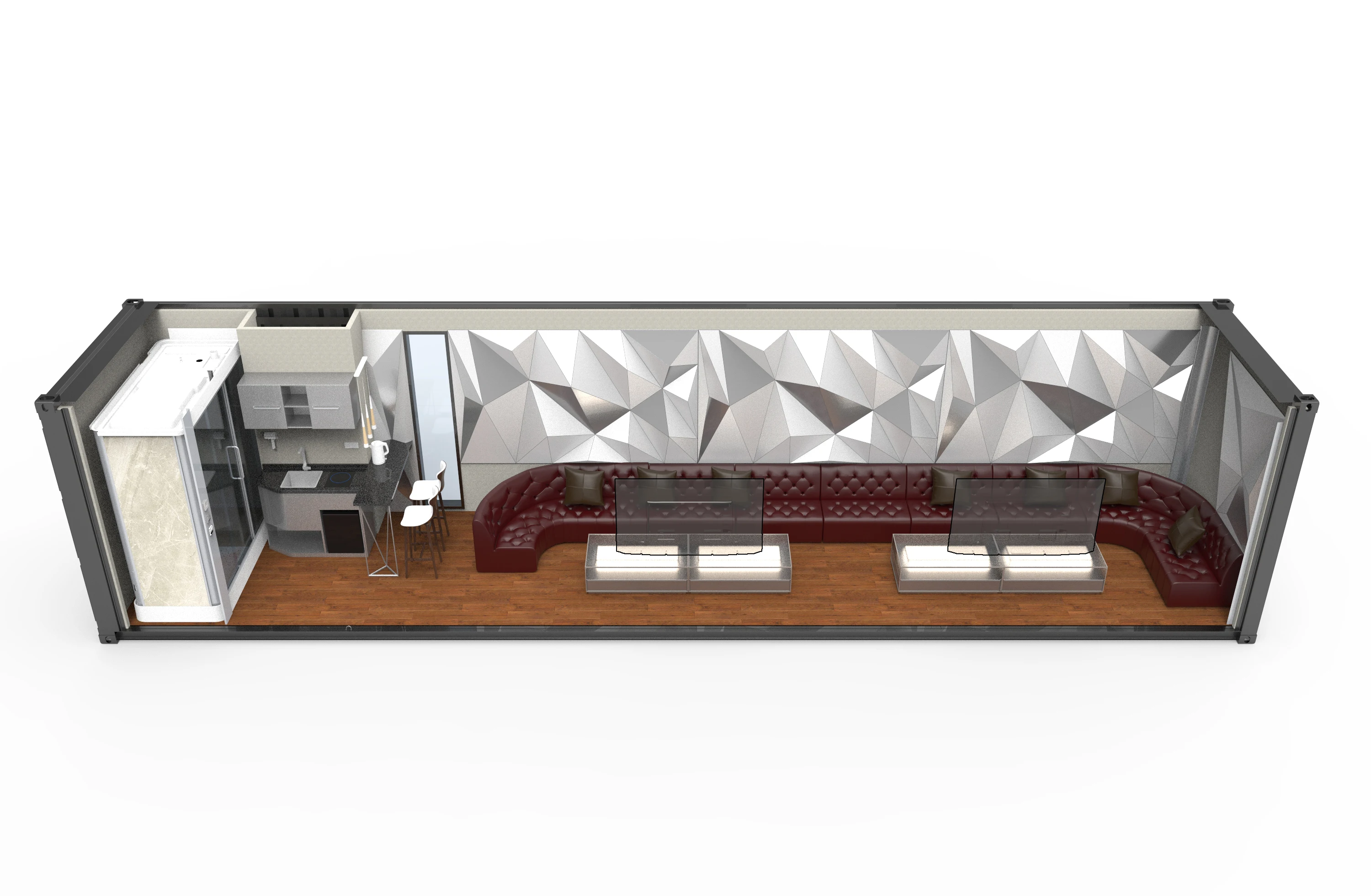 movable  container car with karaoke cabinet