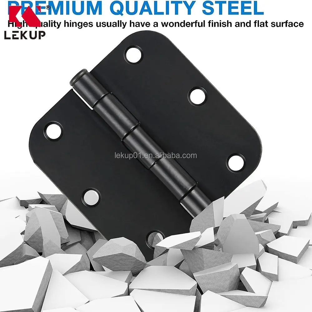 High-quality Iron Matte Black Plain Bearing Hinges 3.5 inch Security House Door Hinges Interior Black Doors Hinges