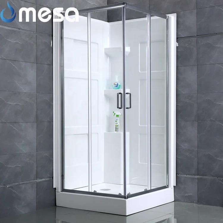 New bathroom acrylic panels shower cabins surround with tempered sliding doors