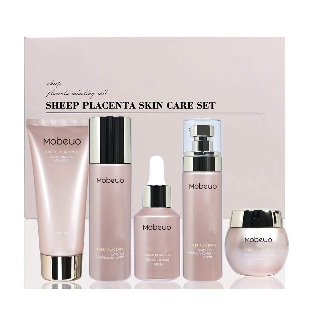 OEM hot selling private label beauty skin care product set sheep placenta anti firming facial wrinkle skin care set