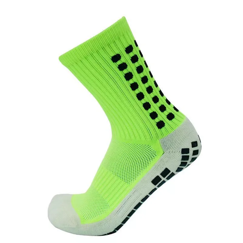 Free Sample High quality antslip custom logo crew sports grip non slip soccer Silicone bottom football socks