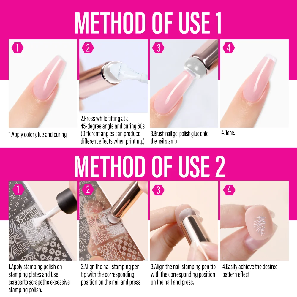 Customized Logo Blooming Air Brush Paint for Nails Silicone Magic Mirror Nail Brush Black Nail Art Brush