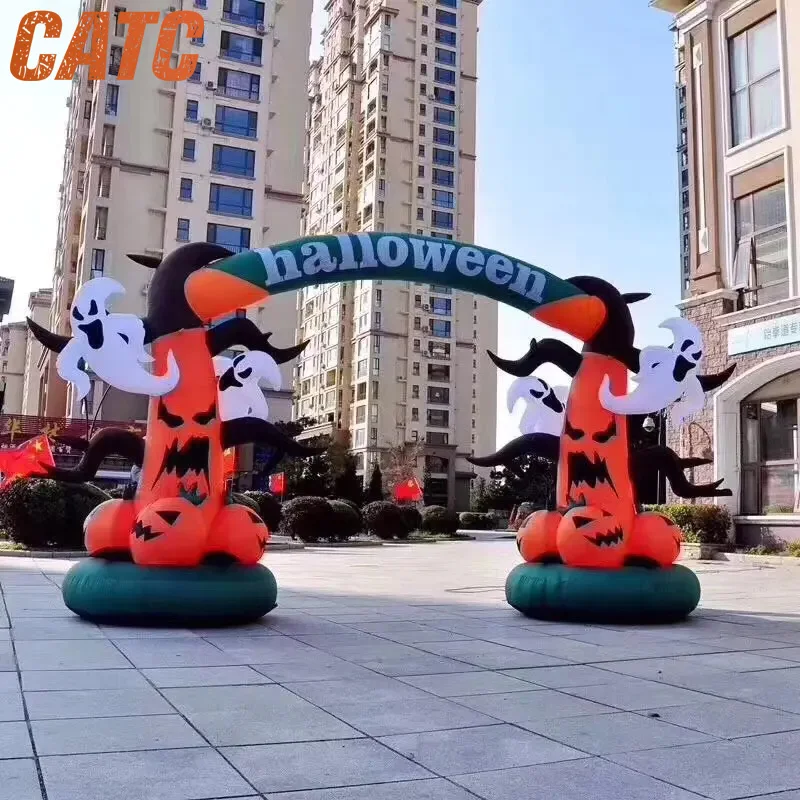 CATC Halloween Ghost Inflatable Arch Gate Funny Giant Inflatables Party Entrance Outdoor Fancy Decorations Blower Promotions