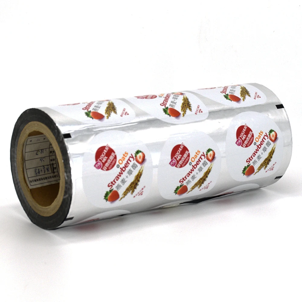 Luckytime Aluminum Foil heat Sealing lid film in roll for PP PET cups eight consecutive yogurt water beverage cups