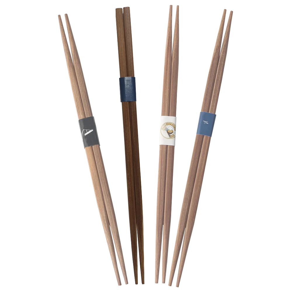 wholesale basic supplies one pointed slim rikyu Japanese Sushi bamboo disposable chopstick dark brown carbonized custom print