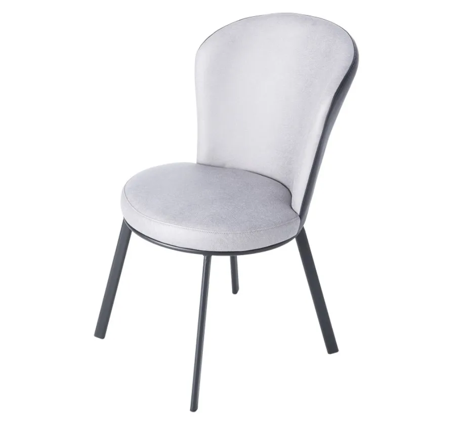European Modern Velvet Dining Chair Soft Fabric Restaurant Party Furniture for Living Room and Kitchen Metal Base