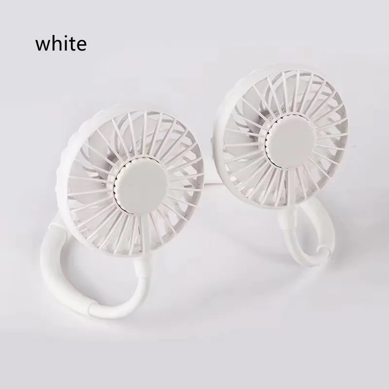 new adjustable mini usb rechargeable fan portable neck sport fan neckband desk hand air fan cooling conditioning
