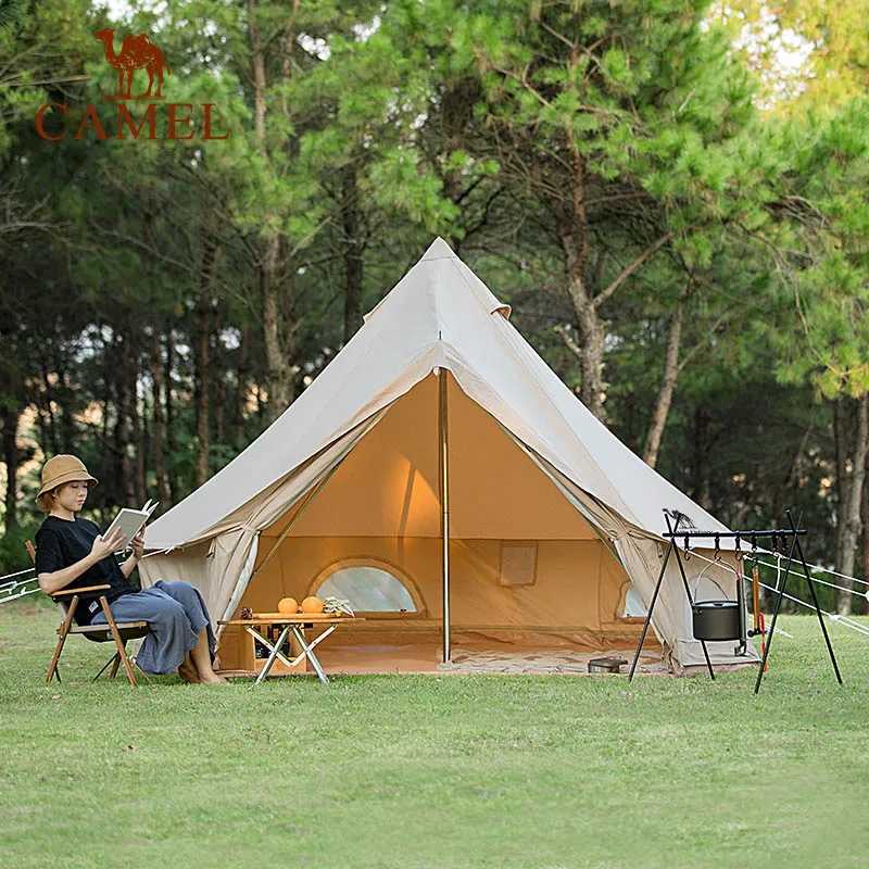 Туристическая палатка Camel на 5-8 человек Брезентовая уличная с колокольчиком из хлопка и холста роскошная