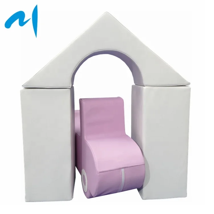 White Soft Play Foam Equipment For Children Indoor Active Play Structure Building Blocks