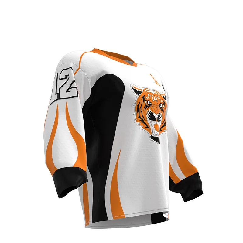 2021 orange ice hockey uniform jersy custom designed for youth and adults