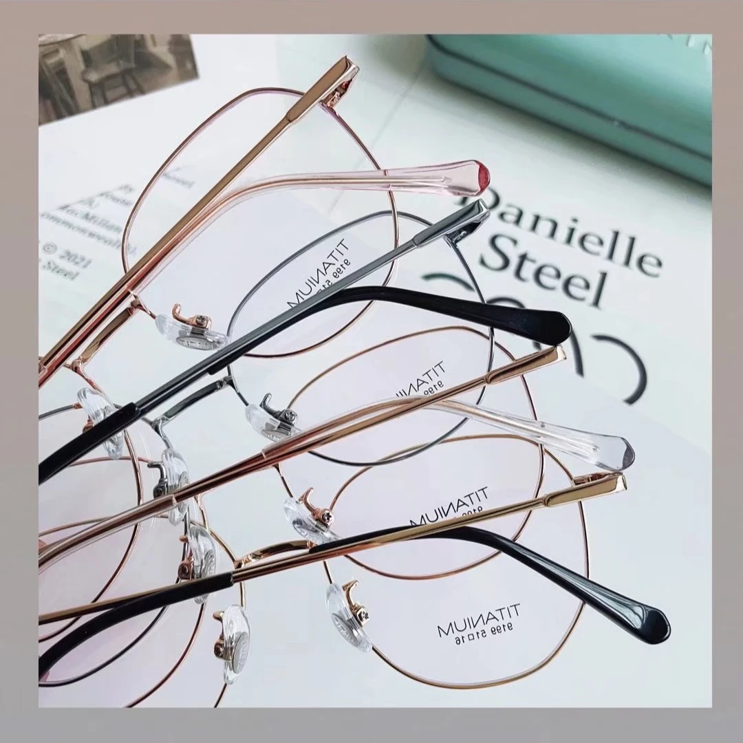 Eyewear Round Pure Titanium Glasses Titanium Glasses Korea Titanium Frame Reading Glasses 2022