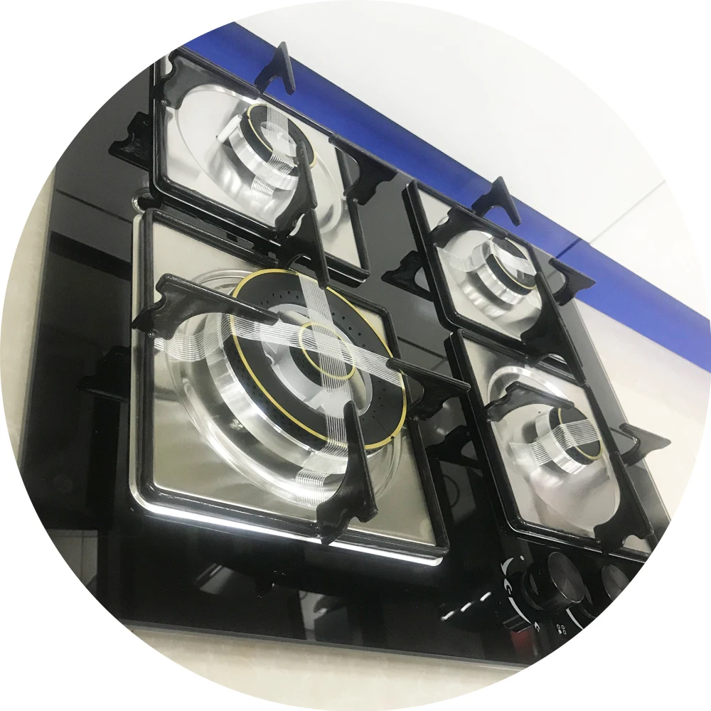 Home use 4 burners kitchen use gas cooker kitchen recessed tempered glass gas stove