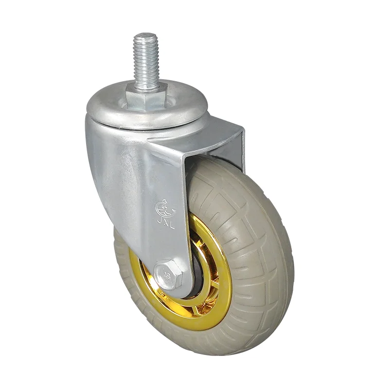 JJXL high elastic rubber wheelbarrow, caster, super quiet 4 inch industrial medical screw, universal wheel