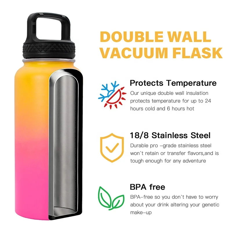 
550ml Double Wall Vacuum Insulated Wide Mouth Stainless Sport Water Bottles for camping travel 