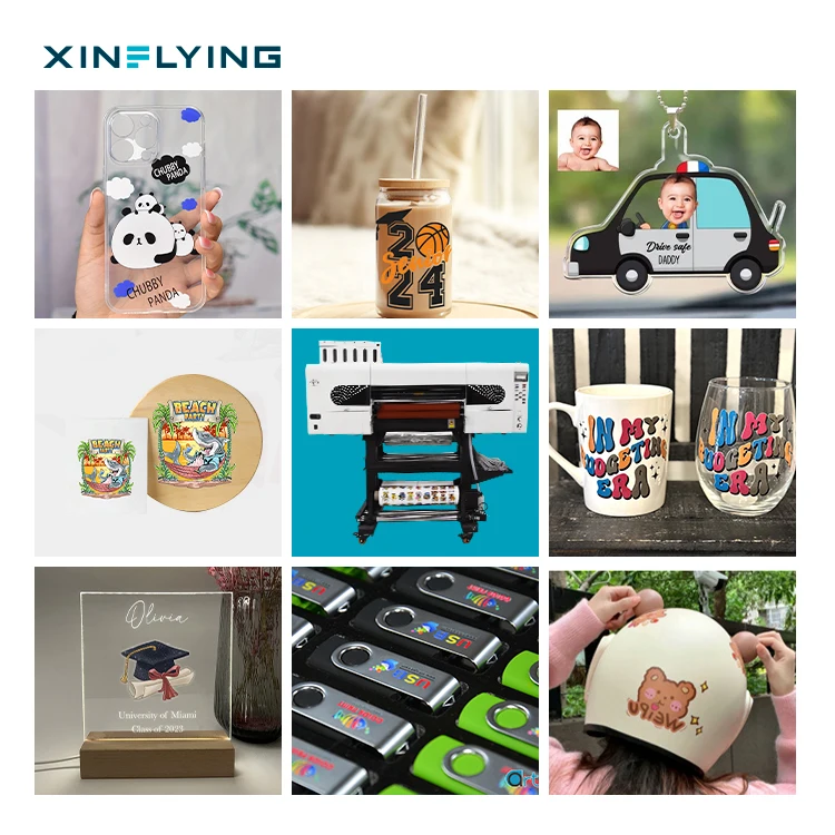 XinFlying 60cm roll to roll uv dtf printer with laminator three i3200 head ab film uv dtf digital sticker printer