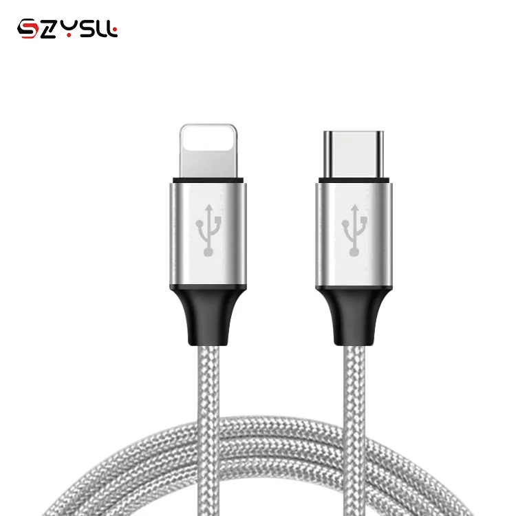 USB-кабель для быстрой зарядки и передачи данных PD для iPhone с разъемом Lightning/type c 18 Вт/20 Вт