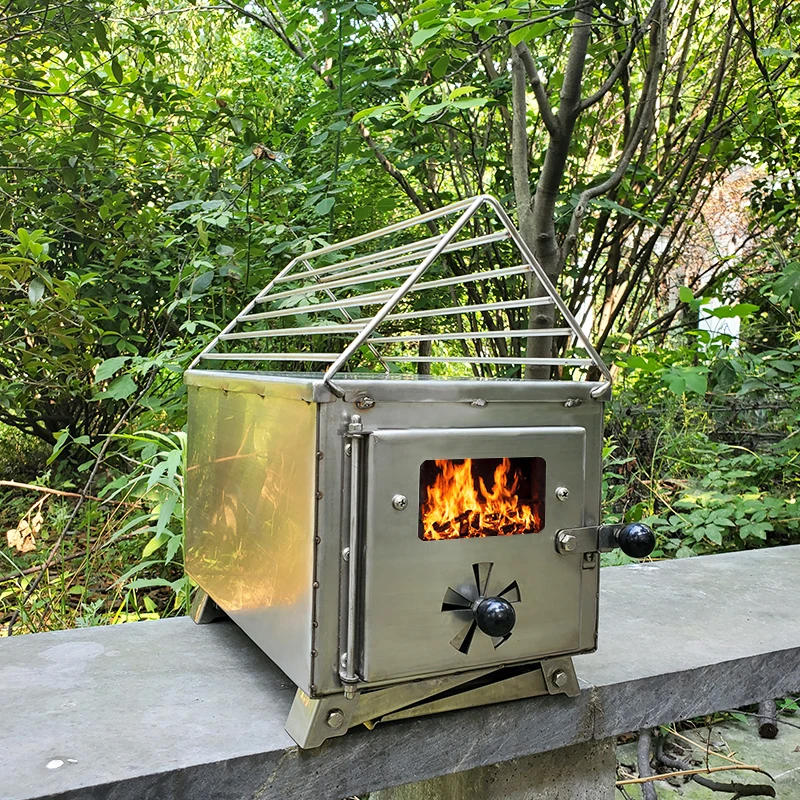 Outdoor Mini Camping Stoves Wood Burning Stove Portable Stainless Steel  Wood Burning Stove