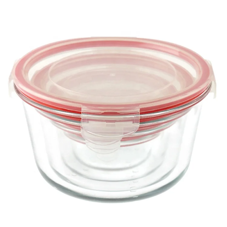 MIJOTEX KGG Leak Proof Microwave Safe BPA Free Glass Lock Lid Food Storage Round Food Container Sets