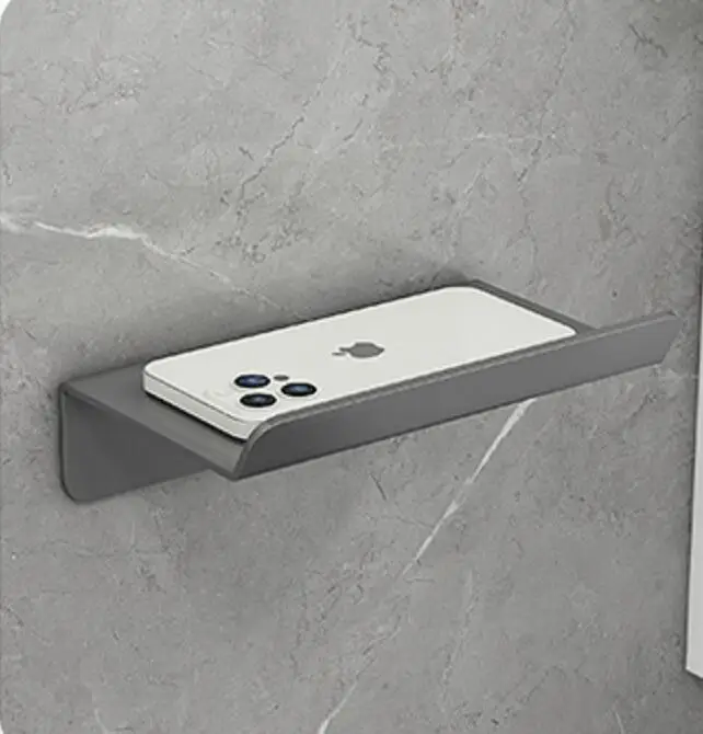 Toilet Paper Holder Bathroom Self-Adhesive No Drill Aluminum Tissue Rack With Bar and Shelf Roll Paper Phone Holder Rack