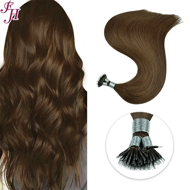 FH  Hair Vendor  Flexible F-tip Straight Brazilian Hair Flex Plastic Tip Nano Rings Human Hair Extensions