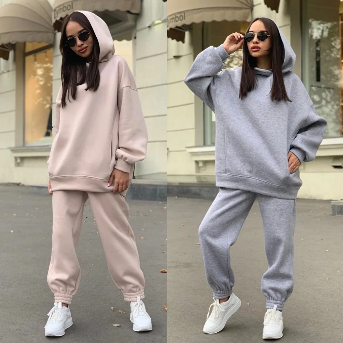 Custom Logo High Quality Track Suit Women Fall Women Velour Track Suits Outfits Sweatpants Hoodie Set Womens Jogging Set Sweat