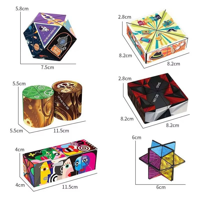 High Quality 3D Magic Geometric Stereo Cube Wholesale Folding Magnetic Magic Cube Toy
